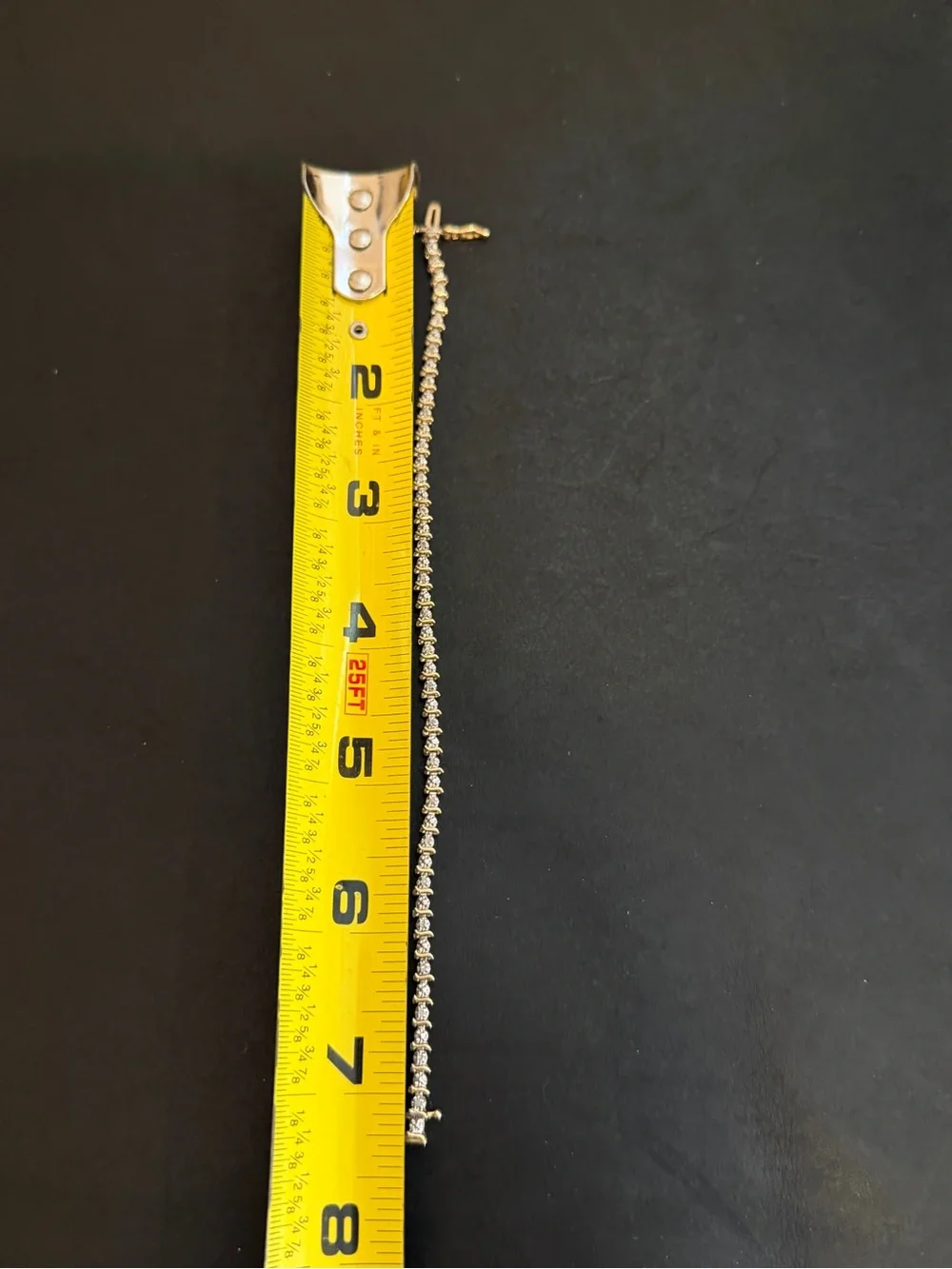 MGM Jewelry Inc 10K Gold Diamond Tennis Bracelet Safety Clasp Delicate Dainty - Picture 7 of 12